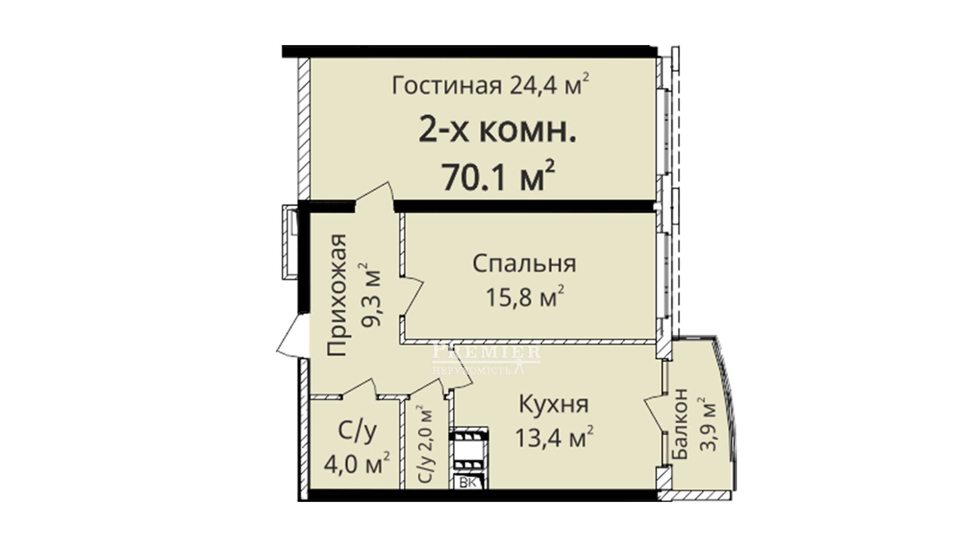 Продається 2-комн. квартира в новобудові, Лесі Українки (Гагаріна) просп., м.Одеса изображение 2