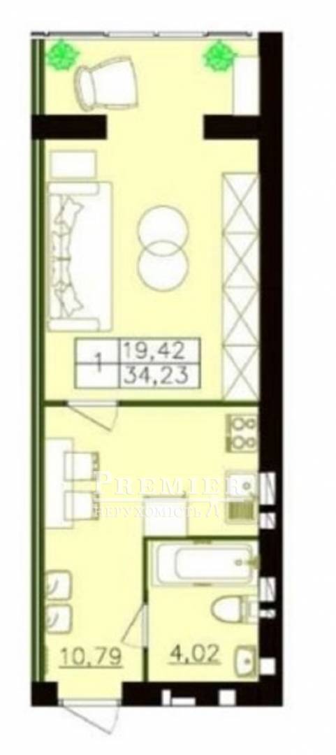 Продается 1-комнатная квартира, Независимости ул., Фонтанка изображение 3