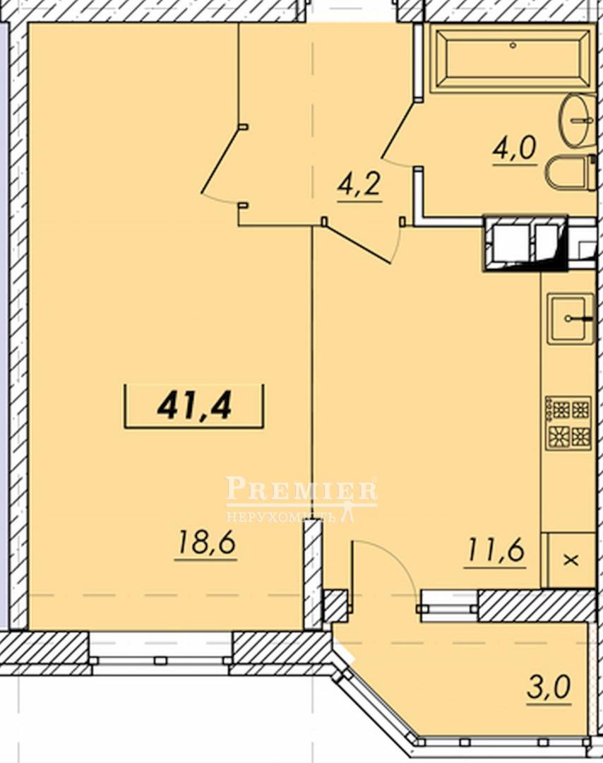 Продається 1-комн. квартира в новобудові, Прохоровская вул., м.Одеса изображение 4