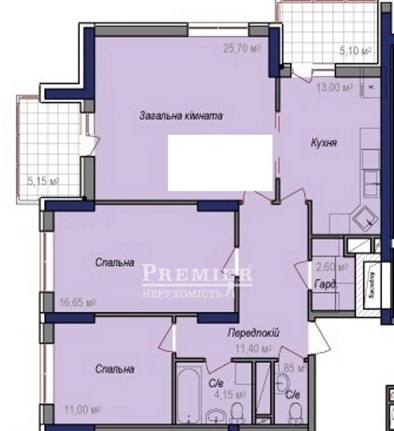 Продается 3-комн. квартира в новострое, Героев Крут (Терешковой Валентины)  ул., г.Одесса изображение 5