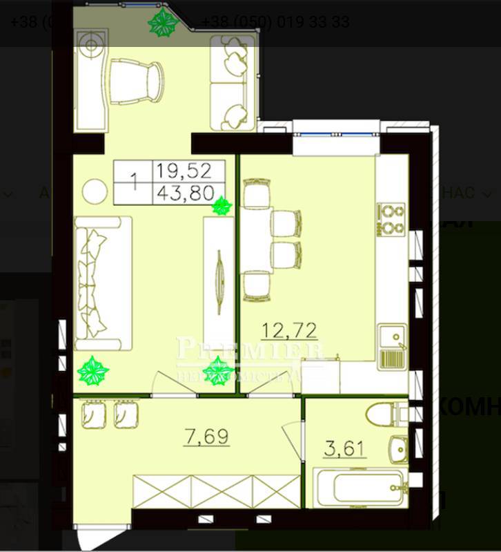 Продается 1-комнатная квартира, Независимости ул., Фонтанка изображение 2