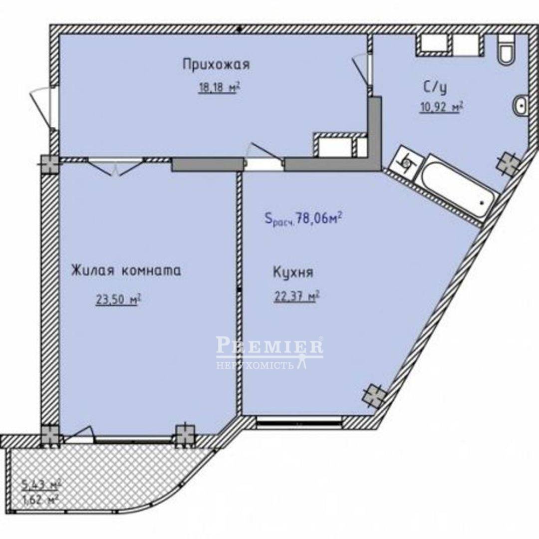 Продается 1-комн. квартира в новострое, Фонтанская дорога ул. , г.Одесса изображение 2